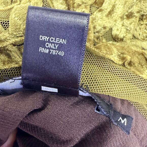 Arden B 3D Velvet Rosette Tulle Mesh Skirt M Olive Green & Brown Midi Y2K Goth - Picture 4 of 9